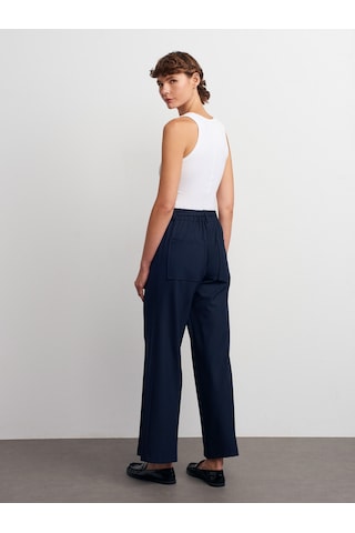 Dilvin 72180 Kemerli Geniş Paça Pantolon-lacivert Lacivert