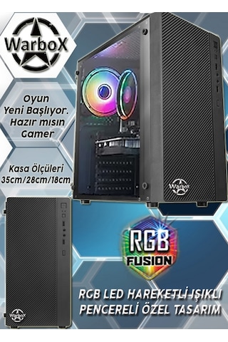 Warbox Bully X5650 16 GB 256 GB SSD 4 GB R7240 22" W10P Masaüstü Oyuncu Bilgisayarı