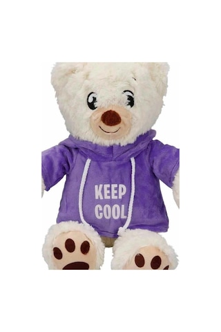 Bay Renkli Kapüşonlu Sweatshirt Giyen 30 Cm Peluş Ayı Oyuncak Hediyelik Bx-313551 Najmaddin