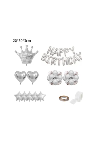 Taç Doğum Günü Balon Seti Folyo Doğum Günü Balonları Diğer