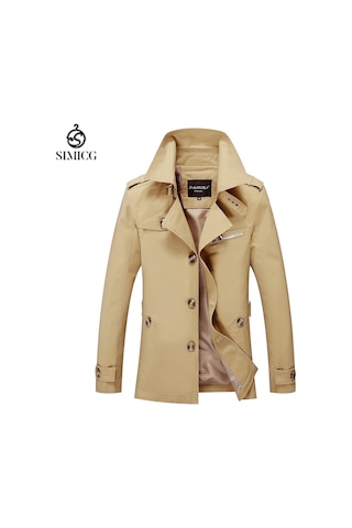 Erkek İnce Günlük Ceket Erkek Orta Boy Rüzgarlık Ceket Açık Kahverengi