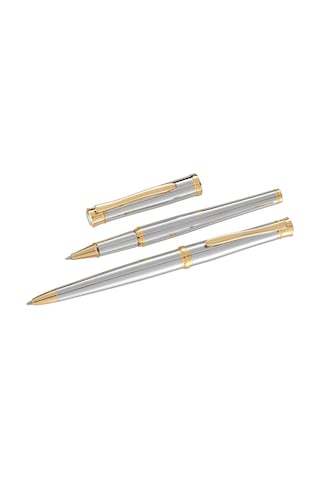 Steelpen Lemans Serisi 813 Krom Gold Roller Kalem+tükenmez Kalem Çok Renkli
