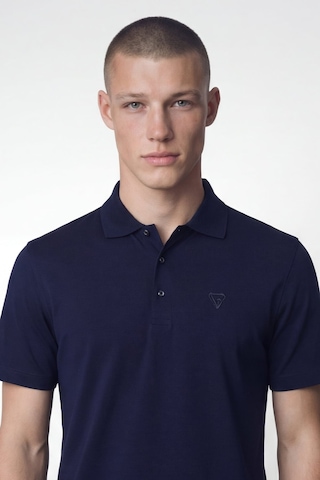 Giotelli Erkek Lacivert Dar Kesim Slim Fit %100 Pamuk Kısa Kollu Düğmeli Polo Yaka Tişört