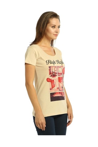 Bant Giyim - High Hopes Krem Kadın T-Shirt Tişört