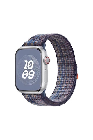 Apple Watch Ultra/ultra2 49mm Uyumlu Örgü İşlemeli Hasır Kordon Mavi