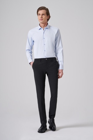 Morven Erkek Siyah Trend Slim Fit Yandan Lastikli Pantolon 25ms003035001 Siyah