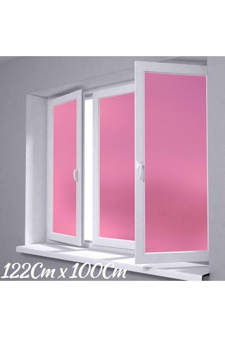 122 Cm X 1 Metre Pembe Renk Cam Kumlama, Ofis, Duşakabin Ve Balkon Camı Buzlu Kaplama Folyosu