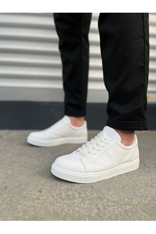 Aymood Jy165 Elite Bağcıklı Cilt Erkek Günlük Sneaker Ayakkabı Cbt - Beyaz