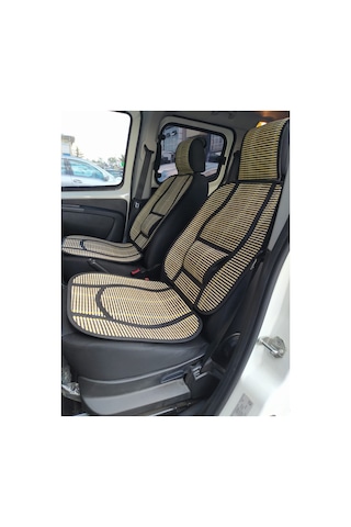 Oto Hasır Bambu Minder Ön İkili Takım Bel Destekli Terletmez Wf-1022 Siyah