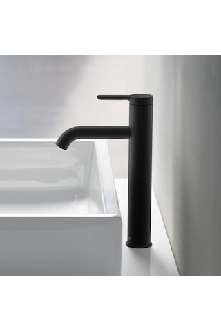 Duravit C.1 Tezgah Üstü Lavabo Bataryası L Boy Mat Siyah, C11030002046 Siyah