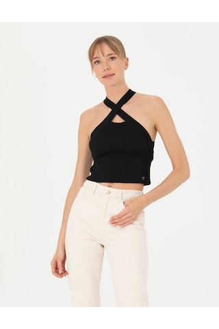 Pierre Cardin Kadın Siyah Triko Bluz 50275774-vr046 Siyah