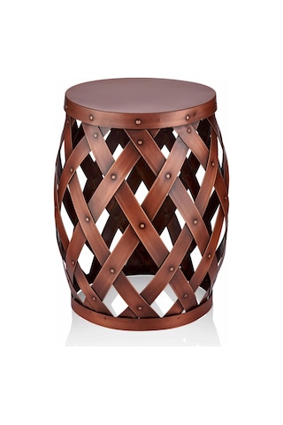 The Mia Tabure Yan Sehpa Bakır 50x35 Cm