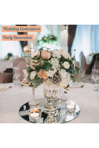 10/15/20/25/30cm Yuvarlak Kare Akrilik Ayna Düğün Partisi Masa Orta Parçası Ayna Tepsi Kırılmaz Oturma Odası Yatak Odası Banyo Duvar Dekorasyonu Altın