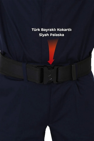 Siyah Jandarma Asayiş Kokartlı Palaska - Siyah Bayraklı Asayiş Ke Siyah