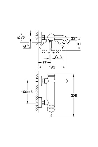 Grohe Essence 25250KF1 Tek Kumandalı Banyo Bataryası Mat Siyah