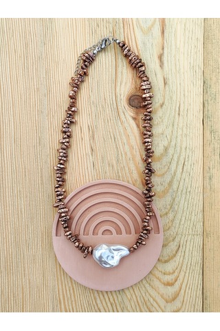 Lav Taşı Ve Yapay Barok I Nci Kolye Doğal Enerji, Şık Tasarım, Negatif Enerji Temizleyici Aksesuar Çok Renkli