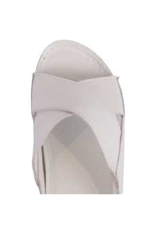 Napa Shoes Ortopedik Konforlu Çapraz Bantlı Kadın Terlik Napa-312 Beyaz