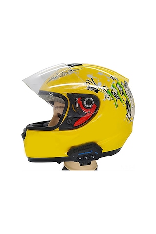 Lemestar Motorsiklet Kaskı İçin Bluetooth Kulaklık - Kablosuz Konuşma, Müzik Kontrolü, Uzun Pil Ömrü Siyah