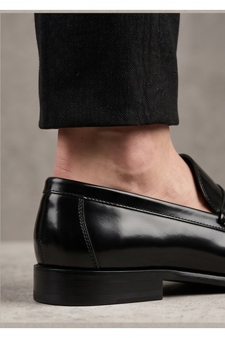 Crc Ayakkabı %100 Hakiki Deri Rugan Erkek Loafer - El İşçiliği Premium Klasik Ayakkabı - Burgundy Patent Siyah