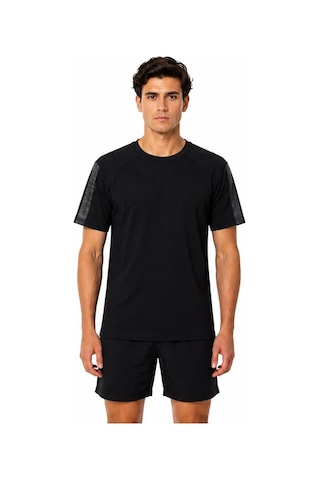 Tommy Life Basic Erkek Tshirt Bisiklet Yaka Kol Detaylı Siyah 88447