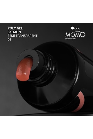 Momo Professional Protez Tırnak İçin Poly Gel Poli Jel No.06 Yarı Şeffaf Somon 30 Gr
