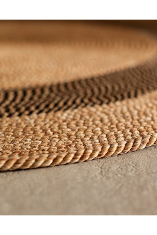 Madame Coco Alsace Yuvarlak Kilim - Naturel/siyah - 120 Cm 8684427193228 Çok Renkli