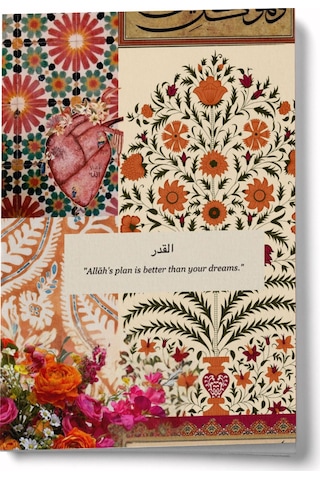 Kolaj Serisi 15 - Allah'ın Kaderine Rıza Göstermek Mini Defter Çok Renkli