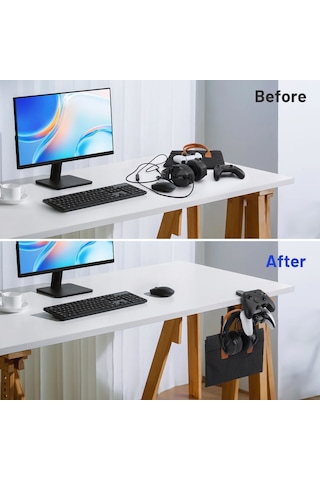 Microcase 2in1 Kulaklık Ve Oyun Kolları İçin Masaya Monte Düzenleyici Tutucu - Al5049