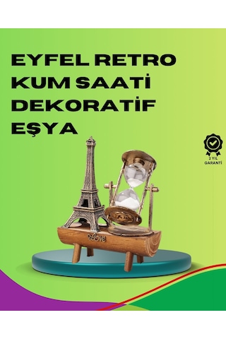 Ahşap Gövdeli Dekoratif Kum Saati - Masa Üstü El Sanatı Aksesuarı