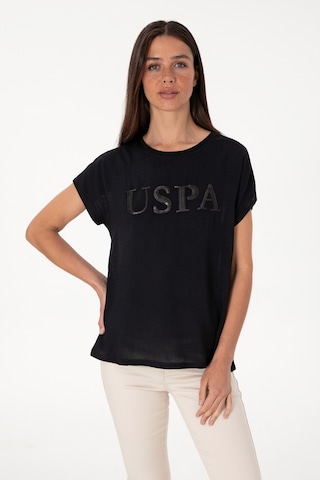 U.S. Polo Assn. Kadın Siyah Bisiklet Yaka Tişört 50300777-VR046