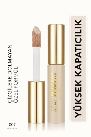 Flormar Stay Perfect Yüksek Pigmentli & Yarı Mat Bitişli Likit Kapatıcı 007 Light Beige