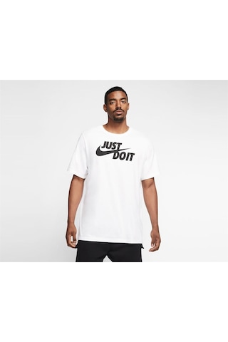 Nike M Nsw Tee Just Do It Swoosh Erkek Beyaz T-Shirt - Ar5006-100 Beyaz
