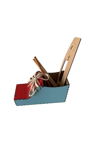 Ahşap Ayakkabı İpi Bağcık Bağlama Oyuncağı Ayakkabı Kalemlik