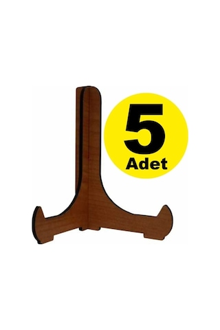 Çerçeve Tabak Teşhir Ayağı Stand Ahşap Stand 9.5cmx11cm Şövalye Ceviz 5 Adet