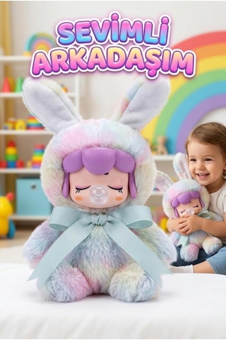 Nansi Figür Bebek - 17 Cm Emzikli Kurdeleli Sevimli Uyku Arkadaşım Peluş Kostümlü Oyuncak Bebek