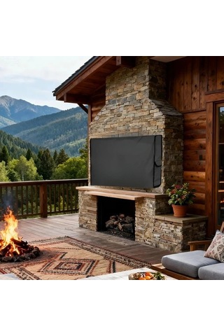 Gateesat 55-59" Ağır Hizmet 500d Dış Mekan Tv Kılıfı Dayanıklı Kilitli Kapatma