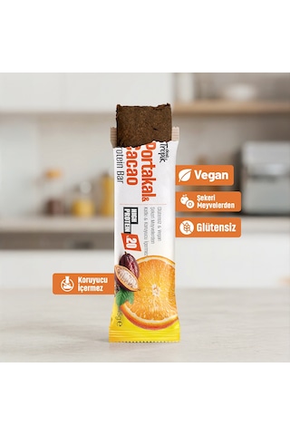 Portakal Ve Kakao Aromalı Protein Bar 45 G Protein İçeren Atıştırmalık Ve Sporcu Barı 12 Adet