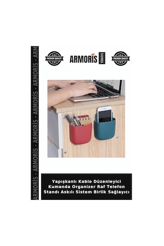 Yapışkanlı Kablo Düzenleyici Kumanda Organizer Raf Telefon Standı Askılı Sistem Birlik Sağlayıcı
