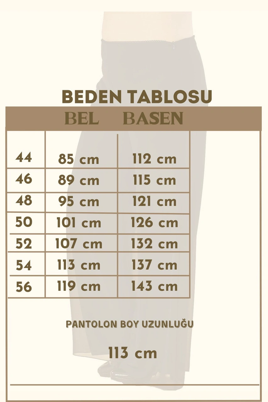 Lilas Xxl Büyük Beden Lacivert Renkli Şifon Pantolon Lacivert