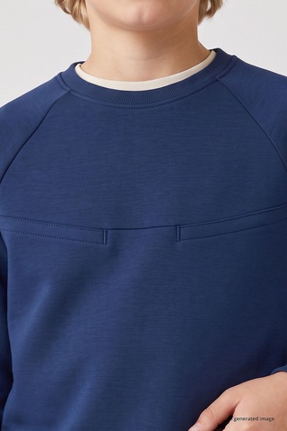 TOMMYLIFE Parlament Standart Fit Basic Dikiş Detaylı Erkek Çocuk Eşofman Takım - 11325 Parlement Mavisi