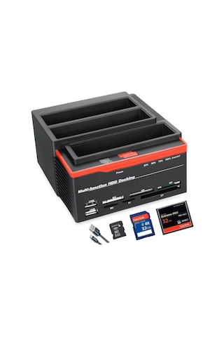 MOLİX MX-2390 USB 3.0 IDE & SATA HDD/SSD Docking Station - 2.5"/3.5" Çift Yuvalı Veri Transfer İstasyonu ve Kart Okuyucu