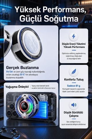 Özel Üretim Kablolu Cep Telefon Soğutucu Acc50 Beyaz Mobil Donanım Ses Fan Oyun Keyfi