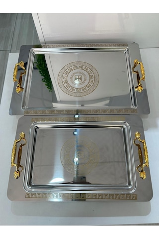 2 Li Paslanmaz Çelik Tepsi