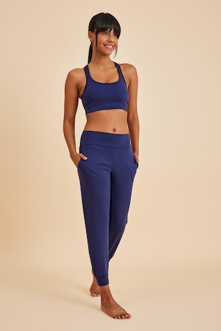 Sportive Lacivert Light Touch Bilekten Lastikli Yüksek Bel Jogger Kadın Eşofman Alt Lacivert