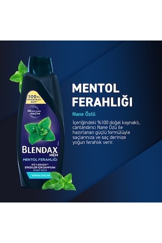 500 Ml Nane Özlü Mentol Ferahlığı Sunan Şampuan, Normal Saçlar İçin
