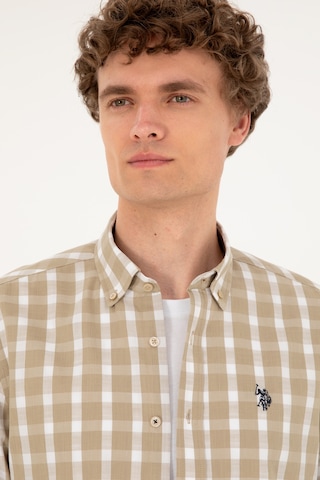 U.s. Polo Assn. Erkek Açık Haki Gömlek Desenli 50288665-vr183 Açık Haki