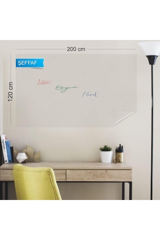 120 X 200 Cm, 2 Adet Şeffaf Akıllı Kağıt, Yaz Sil Özellikli Sihirli Yazı Tahtası Genel