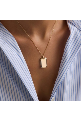 Sembolgold 14 Ayar Altın Resimli Kolye Singapur Zincir 45 Cm T14360 Renkli