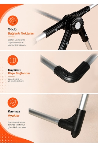 CNR Alüminyum Çamaşır Kurutmalık Askısı Samira Full Alüminyum Çamaşırlık -