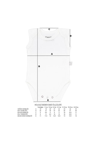 Uygunbebe Boumini Kolsuz Bebek Çıtçıtlı Askılı Body Mavi Tembel Zarf Yaka 0-36 Ay